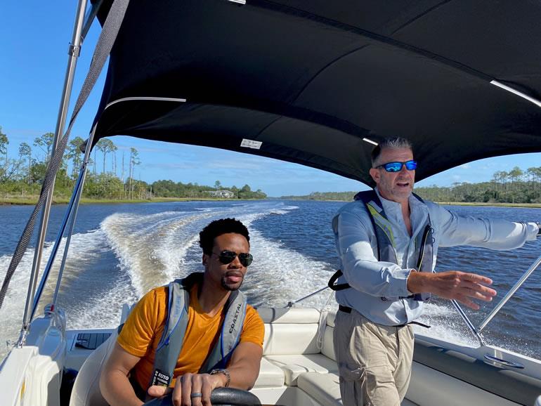 two men in a boat